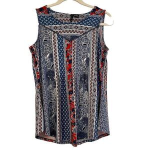 New Directions Floral Sleeveless Blouse Medium